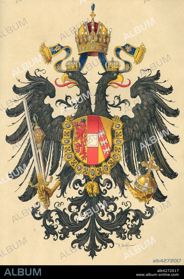 HUGO GERARD STRÖHL. Small coat of arms of the Empire of Austria.