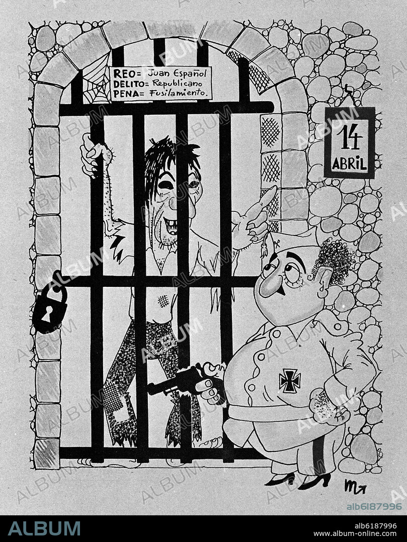 CARICATURA DE LA SITUACIÓN ESPAÑOLA EN LA POSGUERRA.