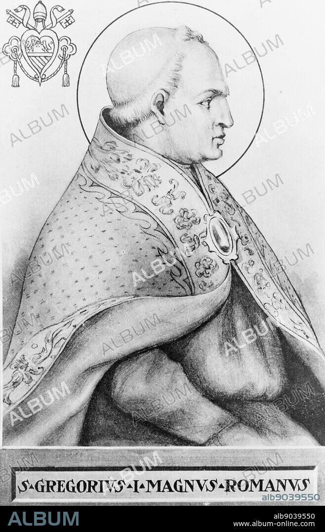 Portrait of Pope Gregory I, commonly known as Saint Gregory the Great. Dated 20th Century.