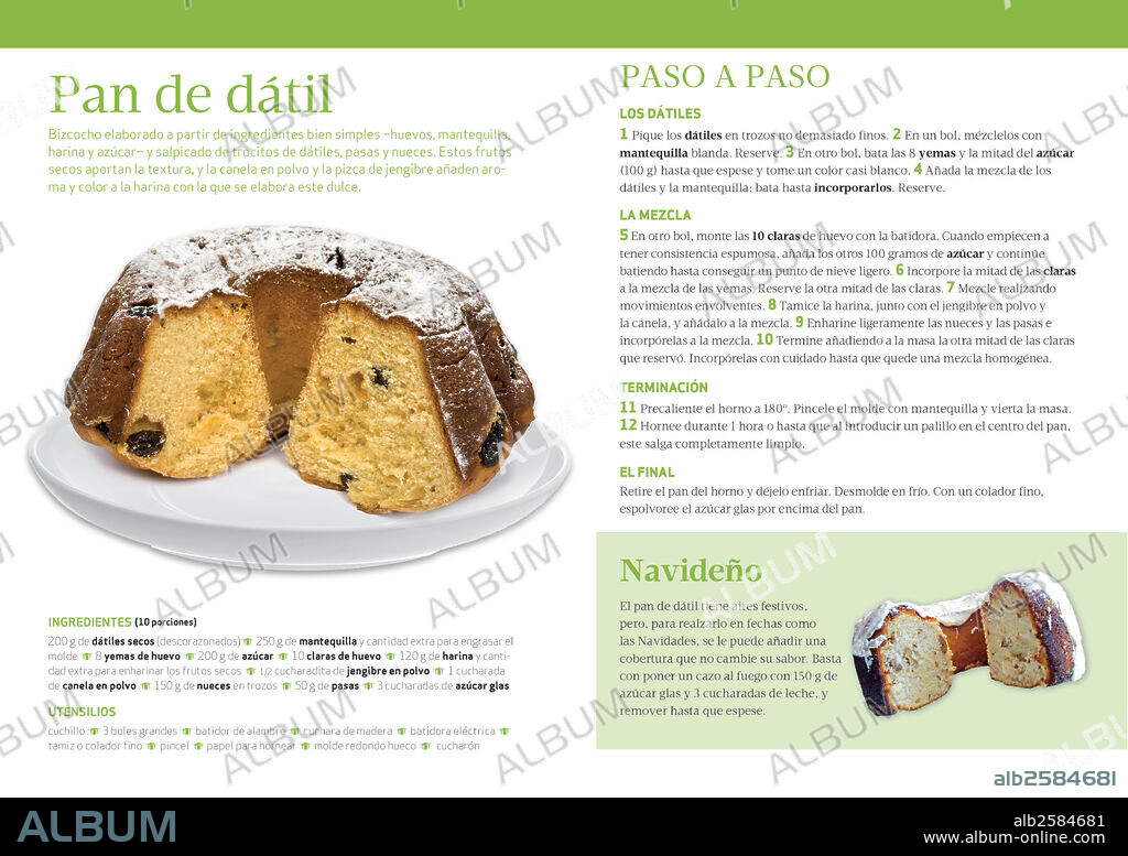 Pan de dátil. Receta para la elaboración del pan de dátil. Ingredientes, utensilios y modo de preparación al detalle.