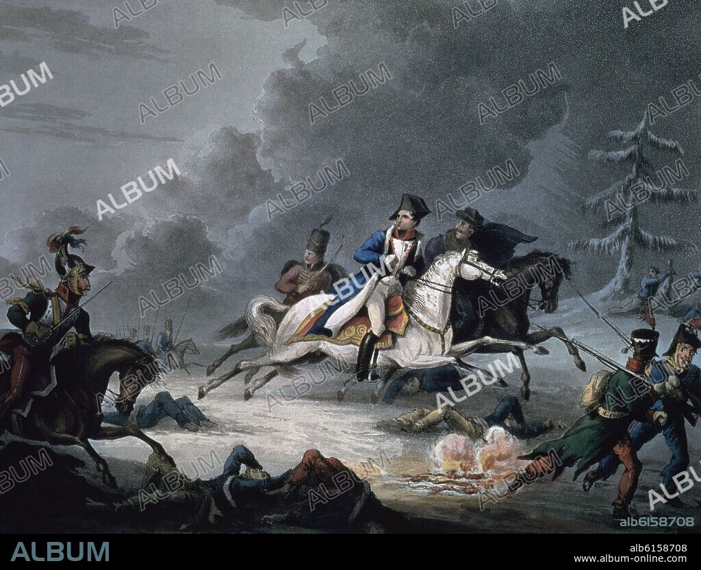 CAMPAÑA DE RUSIA - NAPOLEON ABANDONA LAS ARMAS Y ENTRA EN PARIS - 1812.