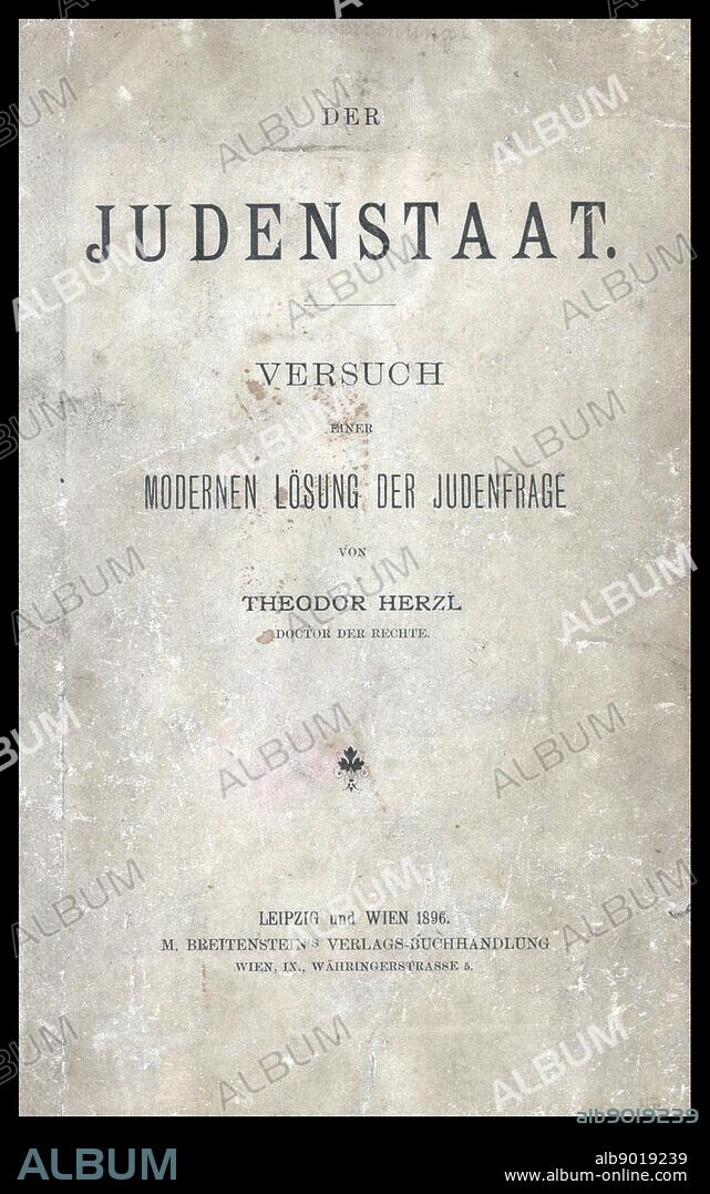 Der Judenstaat is a pamphlet written by Theodor Herzl and published in February 1896. It advocated the creation of a sovereign Jewish state (Israel).