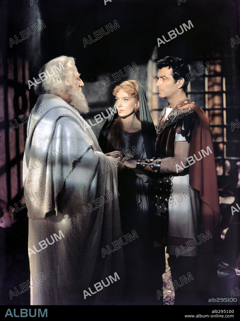 DEBORAH KERR, SAINT PETER and ROBERT TAYLOR. DEBORAH KERR and ROBERT TAYLOR in QUO VADIS, 1951, directed by MERVYN LEROY. Copyright M.G.M.