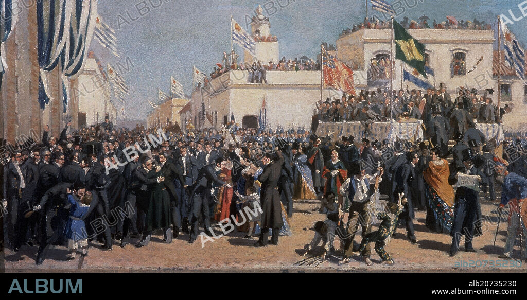 JUAN MANUEL BLANES (1830-1901). JURA DE LA CONSTITUCION DE URUGUAY EL 18 DE JULIO DE 1830 - PINTADO EN 1872.