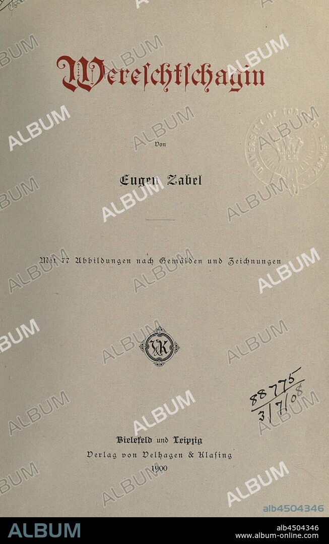 Wereschtschagin : Zabel, Eugen, 1851-1924.