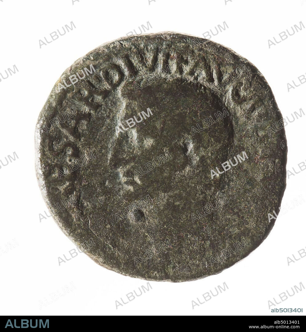 Obverse: August, left. Worn, remains of inscription. IMP CAESAR DIVI F AVGVSTVS IMP XX. Reverse side: SC surrounded by inscription: PONTIF MAXIM TRIBVN POT XXXIIII., Coin, ash of Augustus, metal, bronze, diam: 2,6 cm, wt. 9.8 grams, 11-12 AD, unknown.