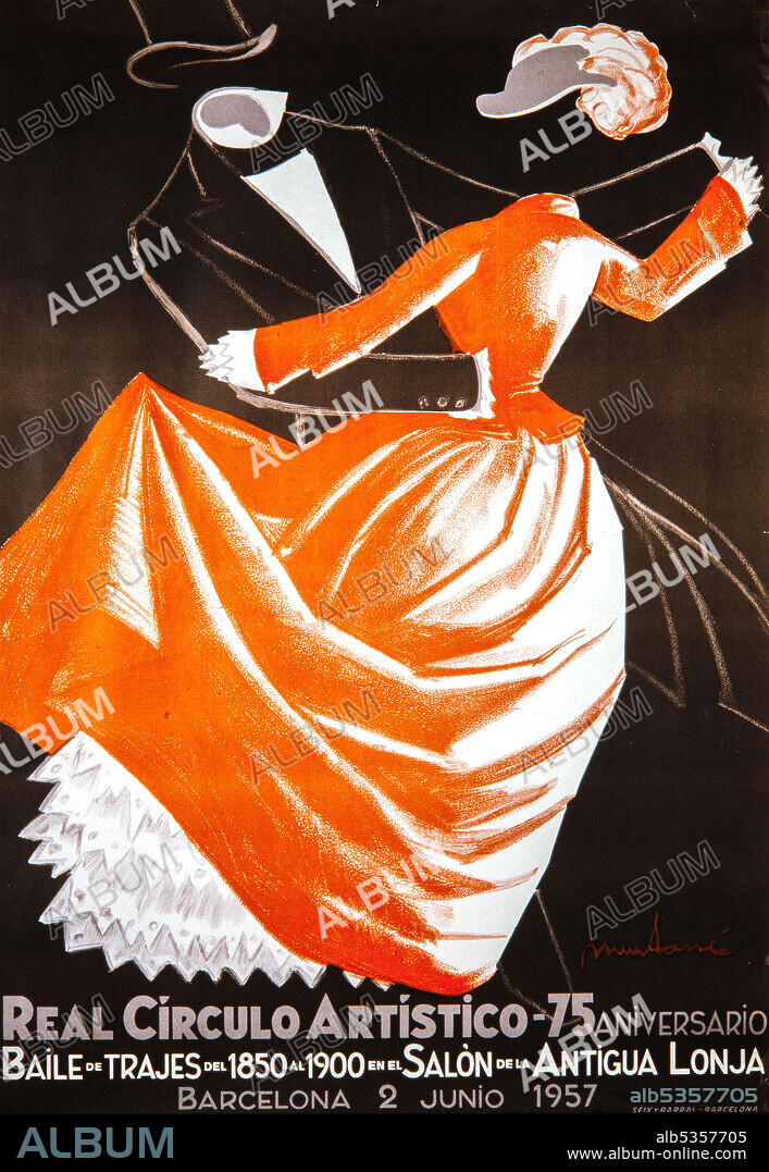 LLUIS MUNTANÉ. Cartel Modernista. Real círculo artístico. 1957. Colección Privada.