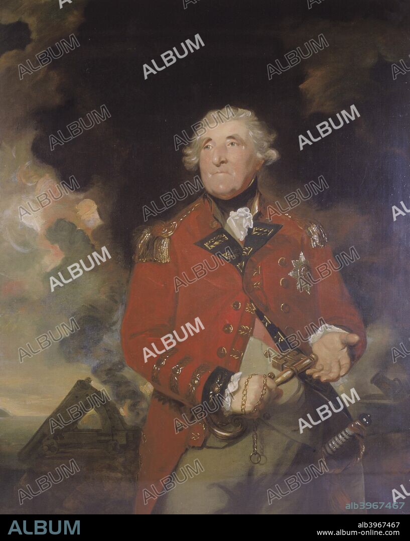 Lord Heathfield. c1809. General Sir George Augustus Eliott, Lord Heathfield, was Governor of Gibraltar 1779-83 during which time he defended the colony from Spanish attack. He is shown here in full military uniform, holding a key, as a metaphor for the key to the island.