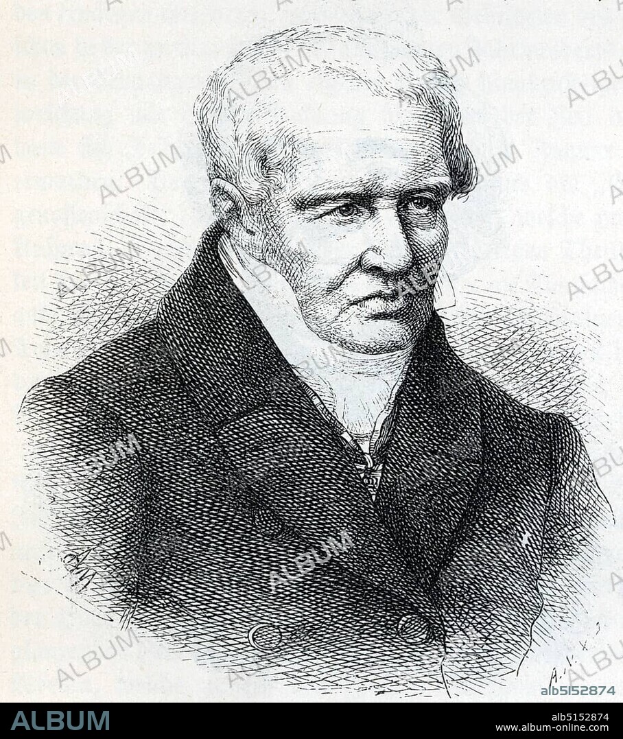 Alexander von Humboldt. Historical illustration from Otto von Leixner: Illustrated history of German literature. Leipzig and Berlin 1880