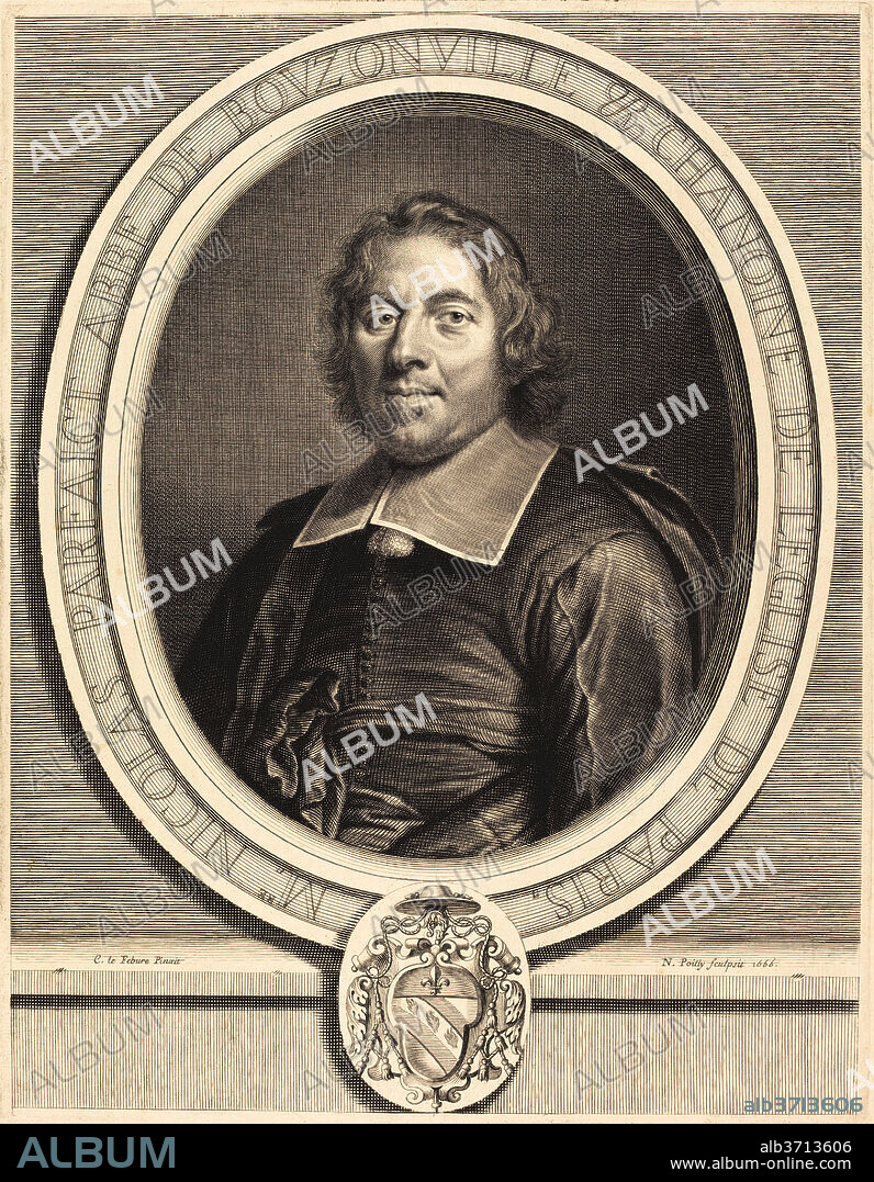 NICOLAS DE POILLY AFTER CLAUDE LEFEBVRE. Nicolas Parfait. Dated: 1666. Medium: engraving.