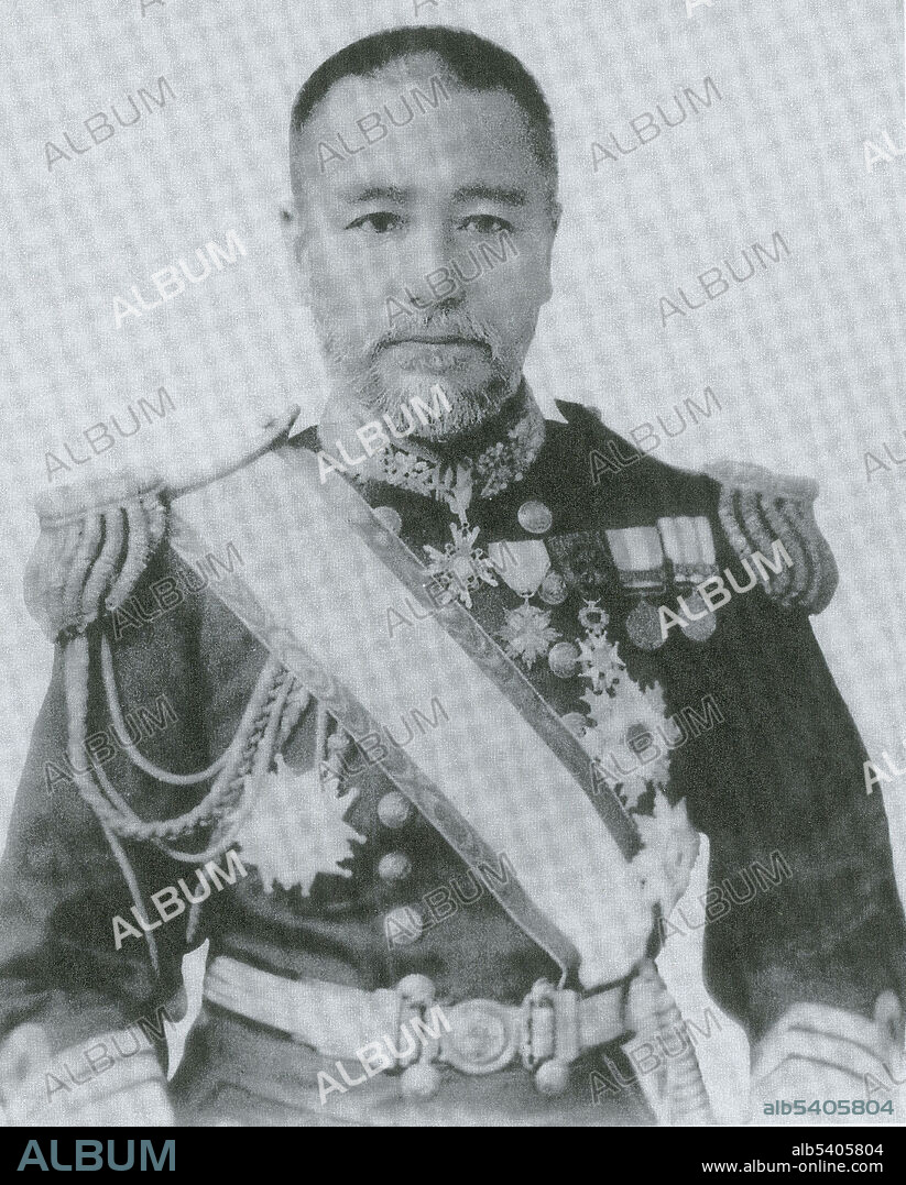 Togo Heihachiro (January 27, 1848 - May 30 1934) was admiral of the fleet in the Imperial Japanese Navy and became one of Japan's greatest naval heroes. During the Russo-Japanese War, he commanded the Japanese naval forces at the destruction of the Imperial Russian Navy's Baltic Fleet. He was awarded the Collar of the Supreme Order of the Chrysanthemum in 1926 making him Japan's most decorated naval officer ever.