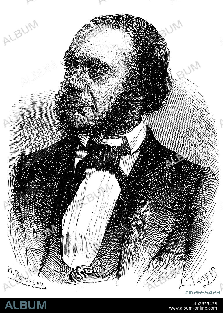 Abraham Louis Breguet (1747-1823), inventor suizo del reloj de bolsillo o pulsera. Grabado de 1873.