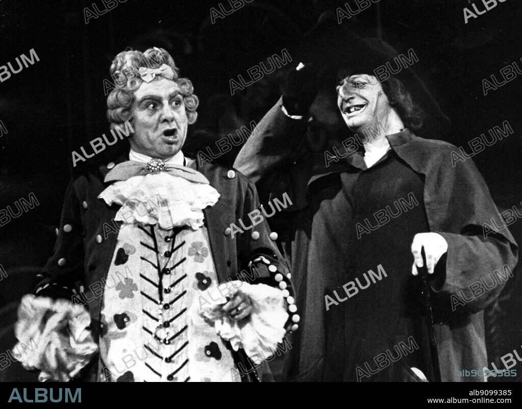 Geraint Evans as Dr Bartolo and Joseph Rouleau as Don Basilio in Il Barbiere di Silviglia at Covent Garden in 1967. Rossini's opera supplanted in popularity Paisiello's opera on the same theme.