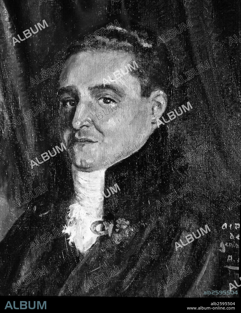 FOXA, AGUSTIN DE. ESCRITOR Y DIPLOMATICO ESPAÑOL. MADRID 1903-1959. OLEO DE AURORA LEZCANAO (DETALLE).