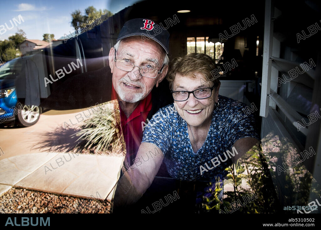 DUD D'ELIA and FILOMENA D'ELIA. March 26, 2020, Scottsdale, Arizona, USA: DUD and FILOMENA D'ELIA stayed home from the beginning of the pandemic out of their own concern and their childrens' urging. 'We will stay quarantined for as long as it takes to be safe in the world. It has been 3 months and I have to admit I am really tired of not being able to jump in the car and take off with errands. However I am amazed at how wonderful my family and friends have been to us. You know who you are and we thank you from the bottom of our hearts.' (Credit Image: © Rick D'Elia/ZUMA Wire).