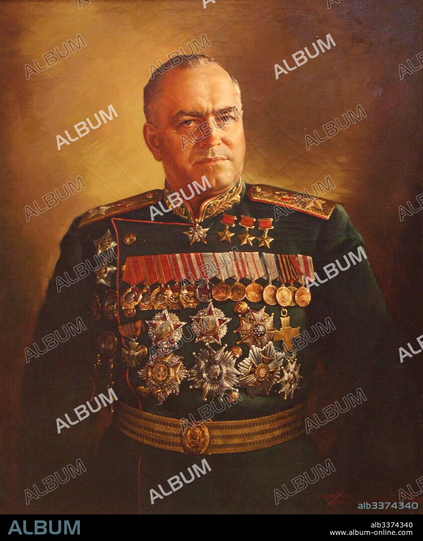 SERGEI NIKOLAEVICH PRISEKIN. Portrait of Marshal Georgy Konstantinovich Zhukov (1896-1974).