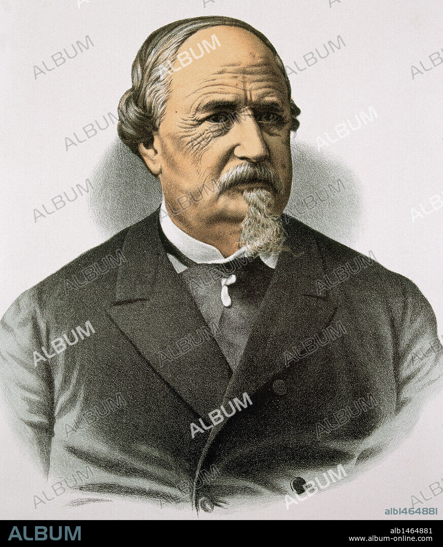 ARRIETA Y CORERA, Emilio (Puente de la Reina,1823-Madrid,1894). Spanish composer. Colored engraving.