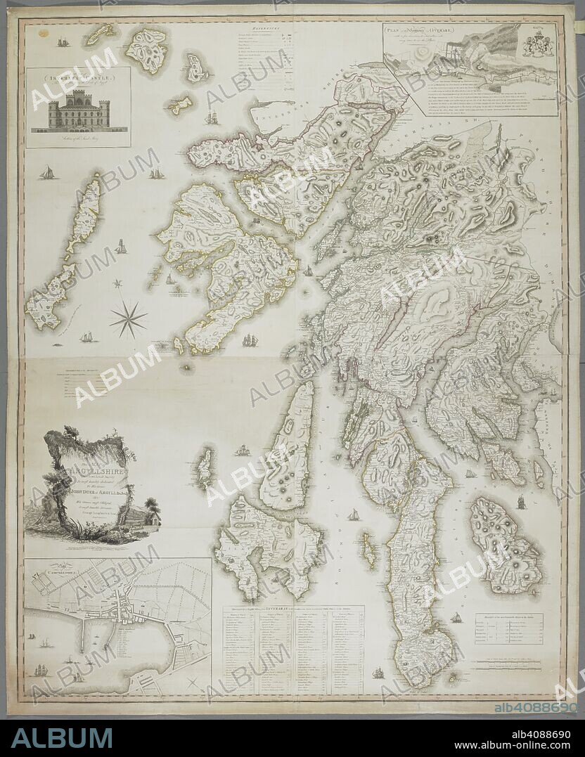 A map of Argyllshire. Map of Argyllshire, taken from actual survey, by G. Langlands and Son. Campbeltown, 1801. Source: Maps K.Top.49.25.2 TAB END. Language: English.