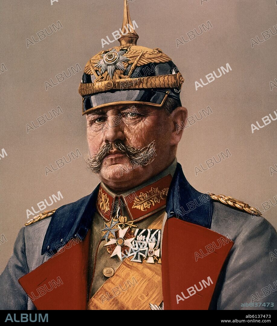 MARISCAL PABLO HINDENBURG (1847-1934)-LAMINA DEL ORIGINAL DE ARTHUR FISCHER.