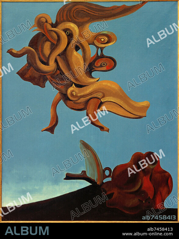 MAX ERNST. Ernst, Max; 1891-1976. "Monument aux oiseaux" (Vogeldenkmal), 1927. Öl auf Leinwand, 162 x 130 cm. Marseille, Musée Cantini.