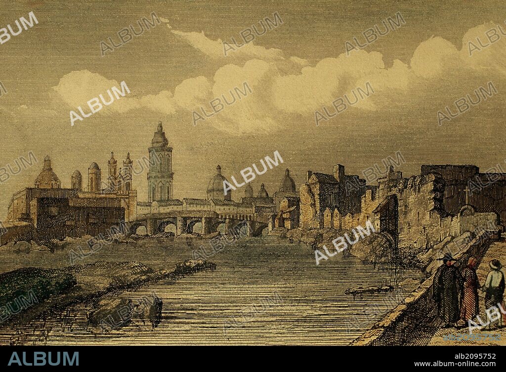 Peru. Lima. Founded by Spanish conquistador Francisco Pizarro, 1535. Engraving 1850.