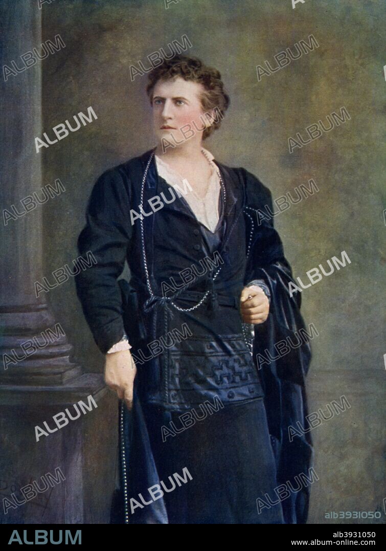 Wilson Barrett (1846-1904), English actor, theatre manager, and playwright, 1899-1900. Barrett was an actor-manager of the old school against which Henry Arthur Jones and Arthur Wing Pinero reacted. From Celebrities of the Stage, edited by Boyle Lawrence, published by George Newnes Limited (London, 1899-1900).