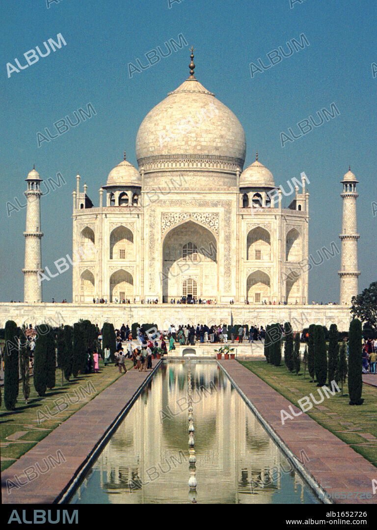 The Taj Mahal is a mausoleum located in Agra, India, built by Mughal emperor Shah Jahan in memory of his favourite wife, Mumtaz Mahal. It is a fine example of Mughal architecture. Building was completed around 1653. Ahmad Lahauri is considered to be the pr.