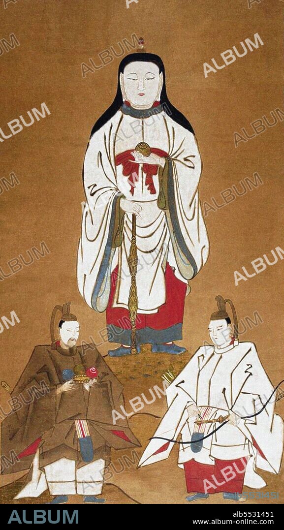 Amaterasu (??), Amaterasu-omikami (????/?????) or Ohirume-no-muchi-no-kami (?????) is a part of the Japanese myth cycle and also a major deity of the Shinto religion. She is the goddess of the sun, but also of the universe. The name Amaterasu derived from Amateru meaning 'shining in heaven'. The meaning of her whole name, Amaterasu-omikami, is 'the great august kami (God) who shines in the heaven'. The Emperor of Japan is said to be a direct descendant of Amaterasu.