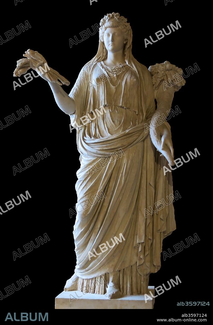 CLASSICAL SCULPTURE ART OF ANCIENT ROME. Livia Drusilla as Ops, with wheat sheaf and cornucopia.