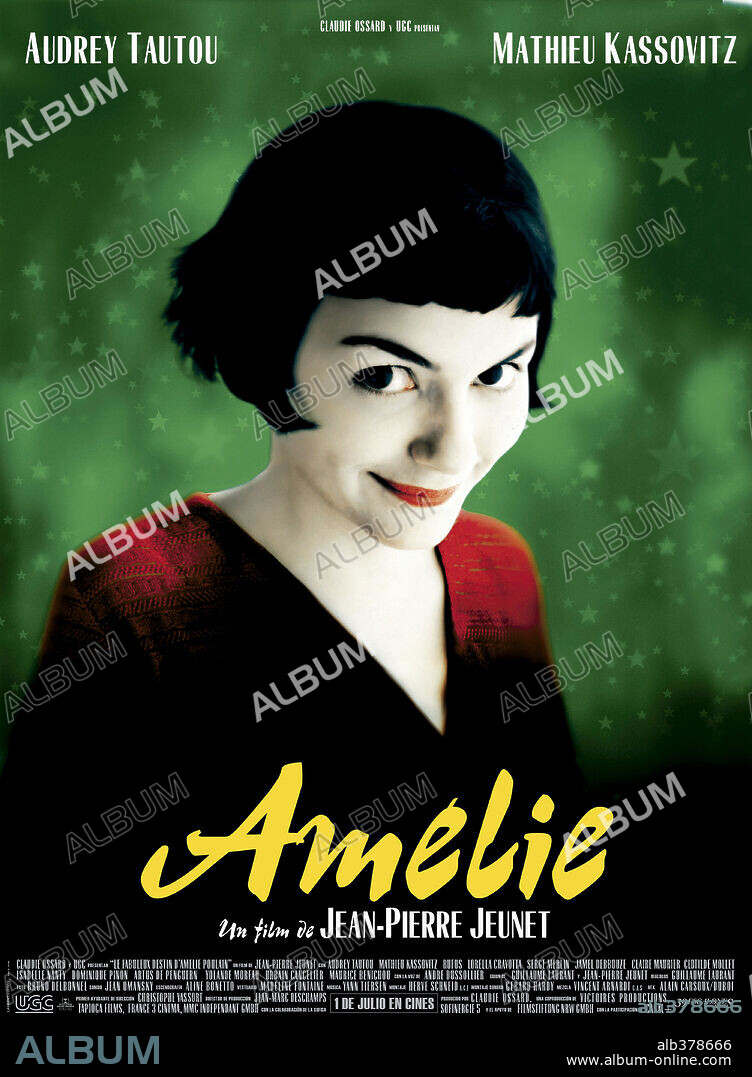 Poster de AMÉLIE, 2001 (LE FABULEUX DESTIN D'AMÉLIE POULAIN), dirigida por JEAN-PIERRE JEUNET. Copyright VICTORIE PRODUCTIONS/UGC IMAGES/TAPIOCA FILMS/FRANCE 3 CINEM.