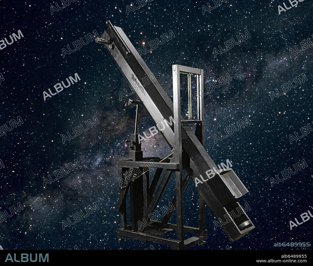 Newtonian telescope by Sir William Herschel (1738-1822), German-born English astronomer. 18th century.