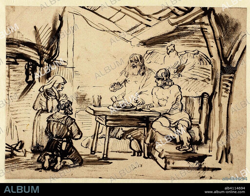 Jupiter and Mercury at Philemon and Baucis. Draughtsman: Samuel van Hoogstraten. Dating: 1658 - 1663. Measurements: h 185 mm × w 258 mm.