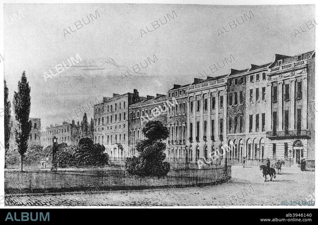 Portman Square, London, c1813 (1907). Portman Square was originally laid out in the 1760s by Henry William Portman. Several prominent aristocrats had residences on the square, which contained house designed by Robert Adam and James 'Athenian' Stuart. A print from The History of the Squares of London Topographical and Historical by E Beresford Chancellor, Kegan Paul, Trench, Trubner and Co Ltd, London, 1907.