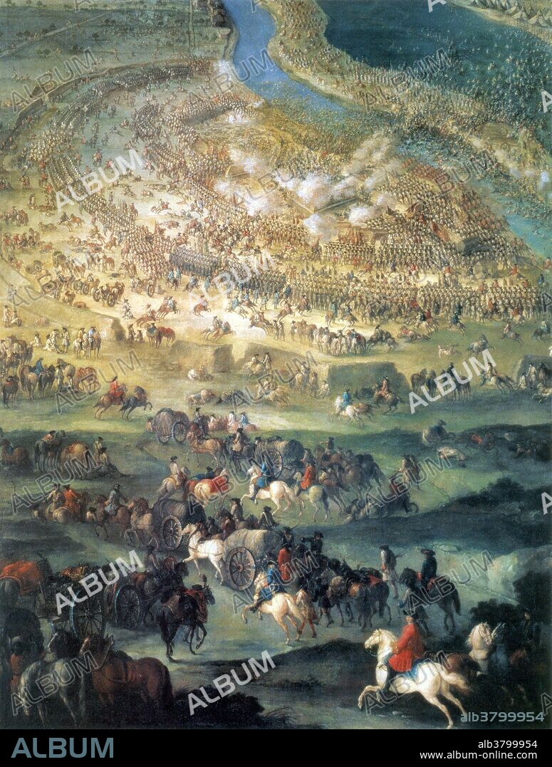 The Battle of Zenta, fought on September 11, 1697 just south of Zenta, on the east side of the Tisa river, was a major engagement in the Great Turkish War (1683-99) and one of the most decisive defeats in Ottoman history. In a surprise attack, Habsburg Imperial forces routed the Ottoman army which was crossing the river. At the cost of a few hundred losses, the Habsburg forces inflicted thousands of casualties on the Ottomans, dispersed the remainder and captured the Ottoman treasure. As an immediate consequence, the Ottoman Empire lost control over Banat, while in the long run, the Habsburg victory at Zenta was the last decisive step to force the Ottoman Empire into the Treaty of Karlowitz (1699), ending the Ottoman control of large parts of Central Europe. The Great Turkish War was a series of conflicts between the Ottoman Empire and several contemporary European powers. The war was a defeat for the Ottoman Empire, which lost large amounts of territory in Central Europe. The Ottoman-Habsburg wars were fought from the 16th through the 18th centuries between the Ottoman Empire and the Habsburg (later Austrian) Empire, which was at times supported by the Holy Roman Empire, Kingdom of Hungary and Habsburg Spain.
