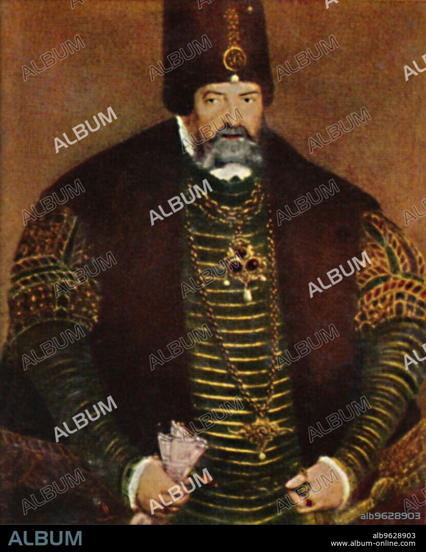 'Kurfürst Joachim II. V. Brandenburg 1505-1571'.1934. Joachim II (1505-1571), a Prince-elector of the Margraviate of Brandenburg, the sixth member of the House of Hohenzollern. From "Die Großen der Weltgeschichte". [Eckstein-Halpaus, Dresden, 1934].