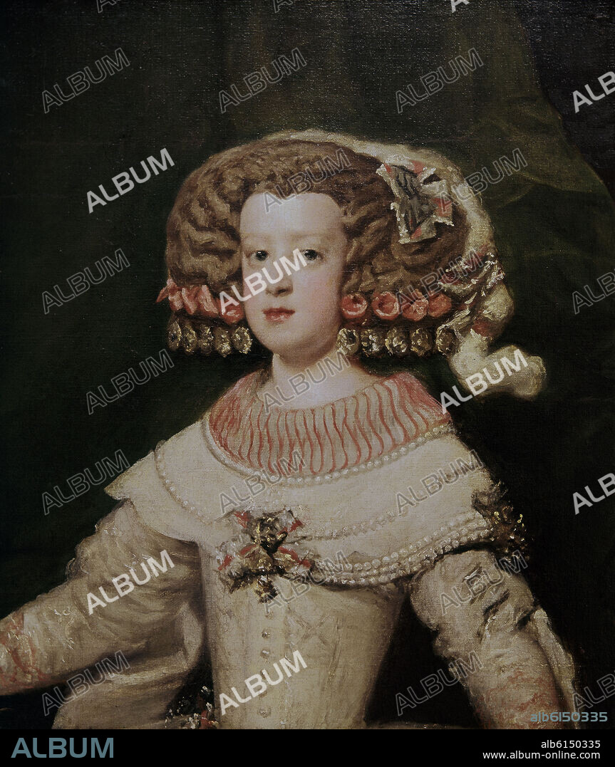 DIEGO VELAZQUEZ (1599-1660). Portrait of the Infanta Maria Teresa (1638-83) future Queen Marie-Therese of France - 17th century - 71,5x60,5 cm - oil on canvas - Spanish Baroque.