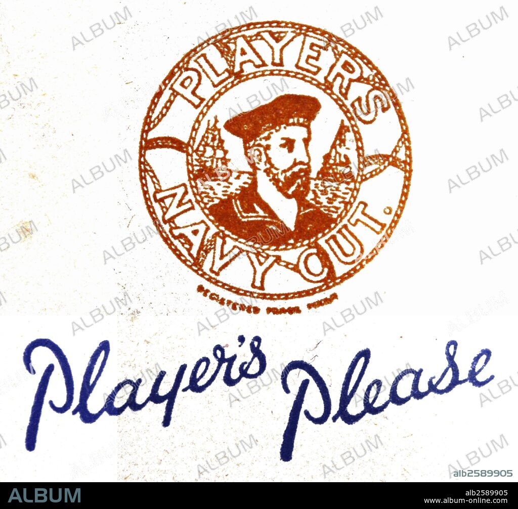 Colour logo for Player's Navy Cut cigarettes. Navy Cut Tobacco is a brand of cigarettes manufactured by the Imperial Tobacco Group formerly John Player & Sons in Nottingham, England. Dated 1901.