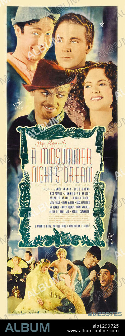 Poster de EL SUEÑO DE UNA NOCHE DE VERANO, 1935 (A MIDSUMMER NIGHT'S DREAM), dirigida por MAX REINHARDT. Copyright WARNER BROTHERS / Cortesía.