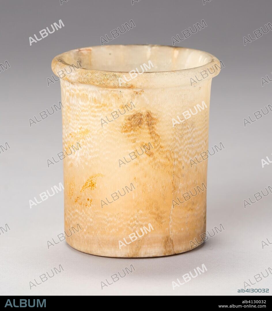 ANCIENT EGYPTIAN. Cup. Egyptian. Date: 3000 BC-2498 BC. Dimensions: 7 × 6.4 × 6.4 cm (2 3/4 × 2 1/2 × 2 1/2 in.). Calcite. Origin: Egypt.