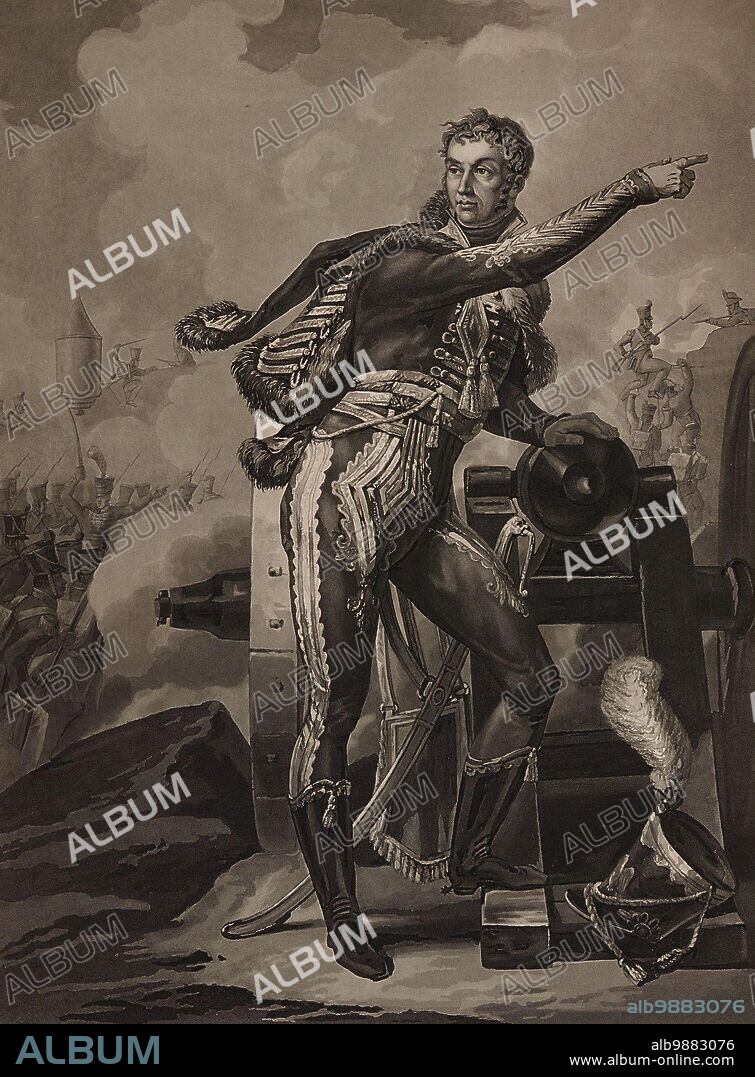 Jean Andoche Junot, Duke of Abrantes (24 September 1771-29 July 1813) was a French General de division and aide-de-camp to Napoleon Bonaparte, Historical, digitally restored reproduction of an original of the period.