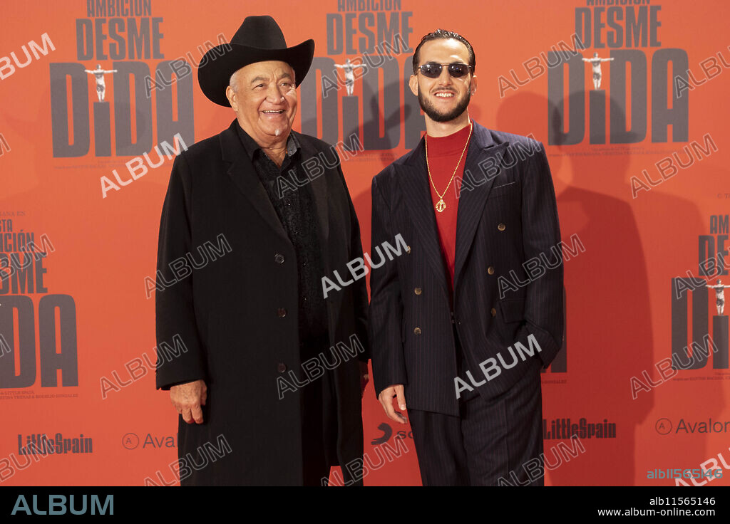 Eliades Ochoa and Anton Alvarez, C. Tangana attended Esta Ambicion Desmedida Photocall at Cinema Callao on October 25, 2023 in Madrid, Spain.