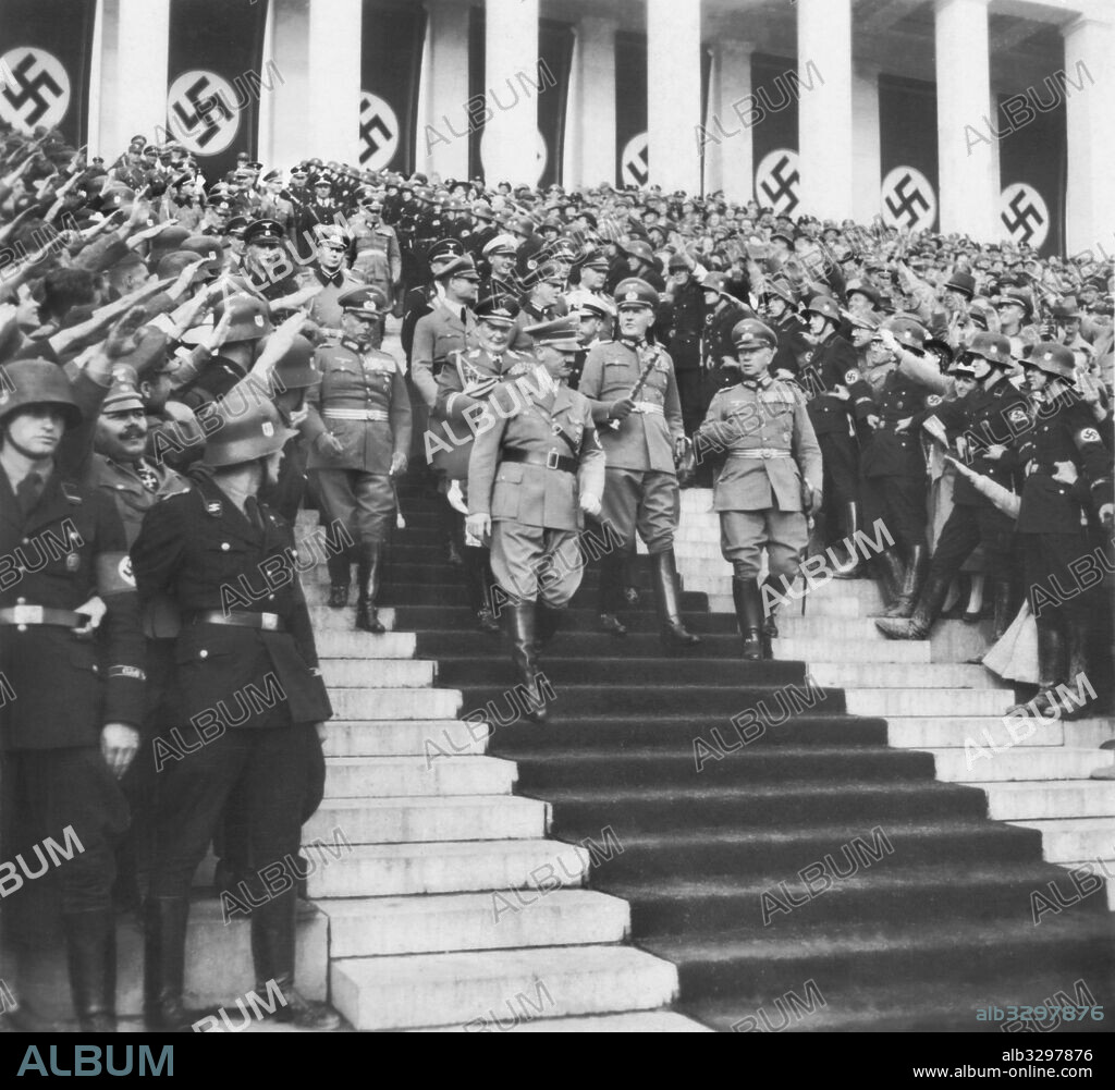 Adolf Hitler with the senior commanders at the 1937 Nuremberg Rally of Work.
