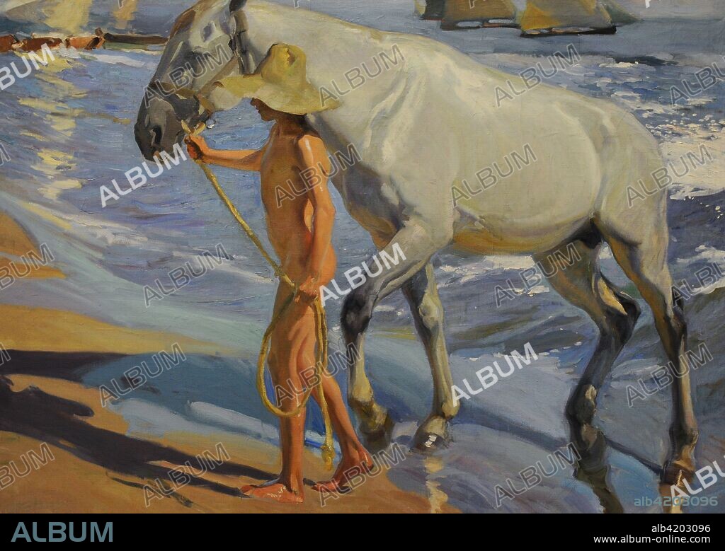 Joaquín Sorolla y Bastida (1863-1923). Pintor español. El baño del caballo, 1909. Detalle. Oleo sobre lienzo, 205 x 250 cm. Museo Sorolla. Madrid. España.