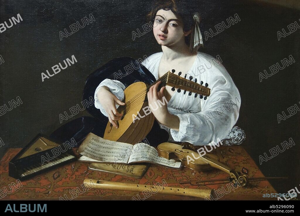 The Lute Player.  Michelangelo Merisi (Michele Angelo Merigi or Amerighi) da Caravaggio (28 September 1571 – 18 July 1610) was an Italian painter active in Rome, Naples, Malta, and Sicily from the early 1590s to 1610. His paintings combine a realistic observation of the human state, both physical and emotional, with a dramatic use of lighting, which had a formative influence on Baroque painting..