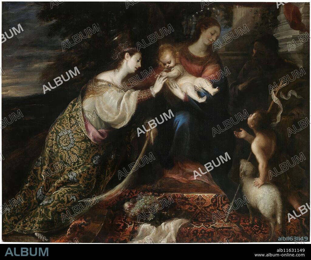 Mateo Cerezo / 'Los desposorios místicos de santa Catalina'. 1660 - 1661. Óleo sobre lienzo, 182 x 233 cm.