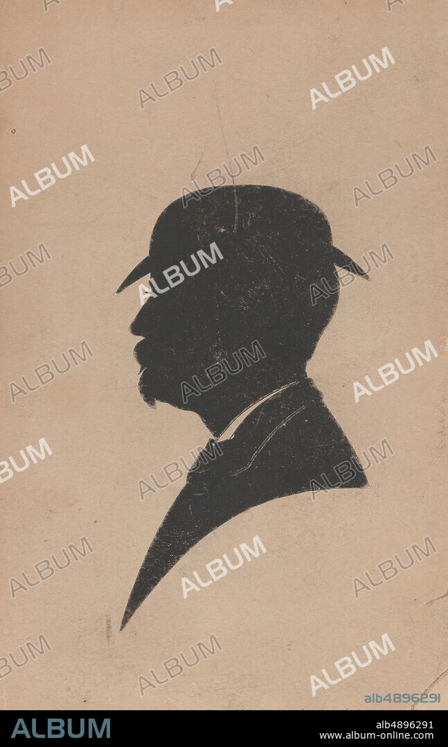 Anonymous, Silhouette of an unknown man with a derby hat, moustache and goatee, Anonymous, probably American, 19th century, 19th century, Cut paper, Sheet: 7 3/16 × 4 5/8 in. (18.3 × 11.8 cm).