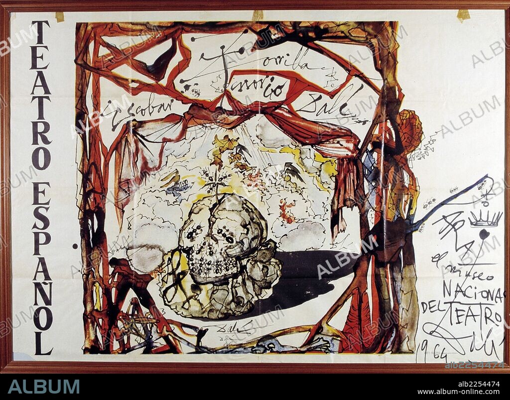 SALVADOR DALÍ. ZORRILLA , JOSE. ESCRITOR ESPAÑOL. VALLADOLID 1817 - 1893. " DON JUAN TENORIO ". CARTEL ORIGINAL DE SALVADOR DALI , AÑO 1964. MUSEO MUNICIPAL. MADRID.