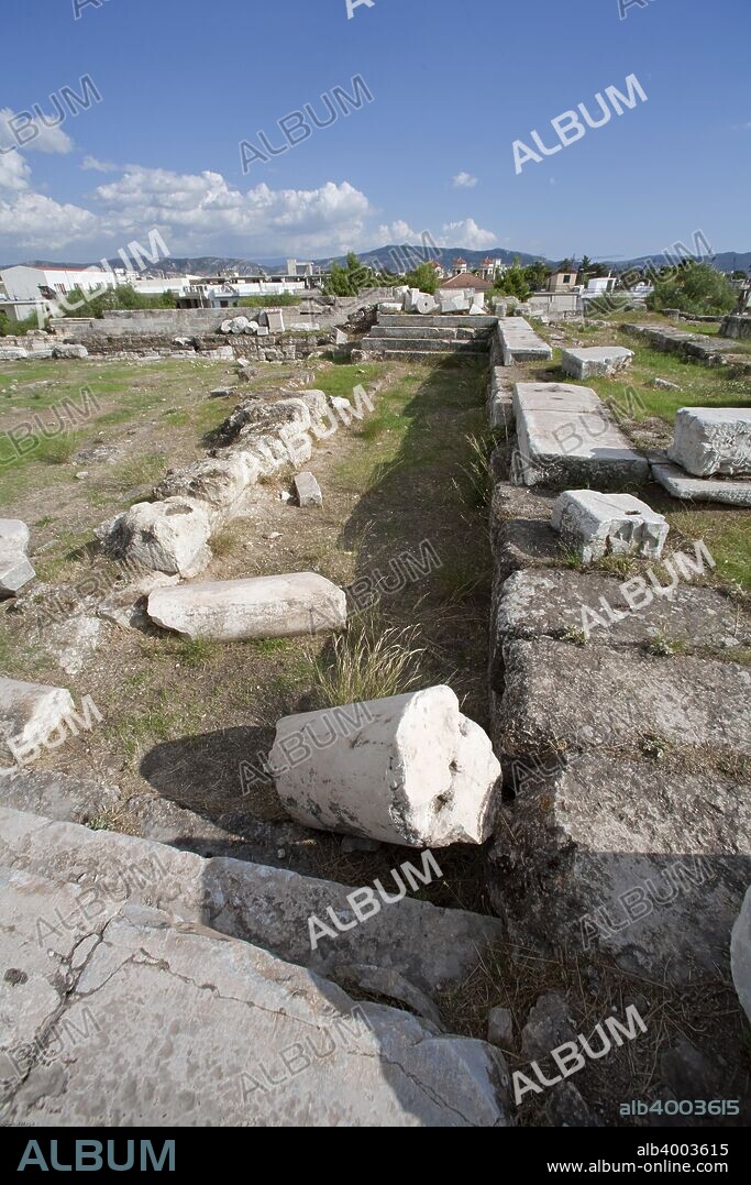 The bouleuterion at Eleusis, Greece. A bouleuterion was a building which housed the council of citizens (boule) in Ancient Greece. Ancient Eleusis lies within the present-day industrial town of Elevsis (Elefsina) in Greece.