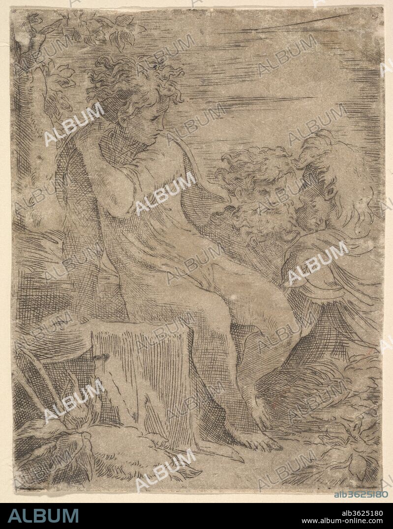 Youth with two old Men. Artist: Anonymous, Italian, 16th century; After Parmigianino (Girolamo Francesco Maria Mazzola) (Italian, Parma 1503-1540 Casalmaggiore). Dimensions: sheet: 4 3/4 x 3 11/16 in. (12.1 x 9.3 cm). Date: 16th century.