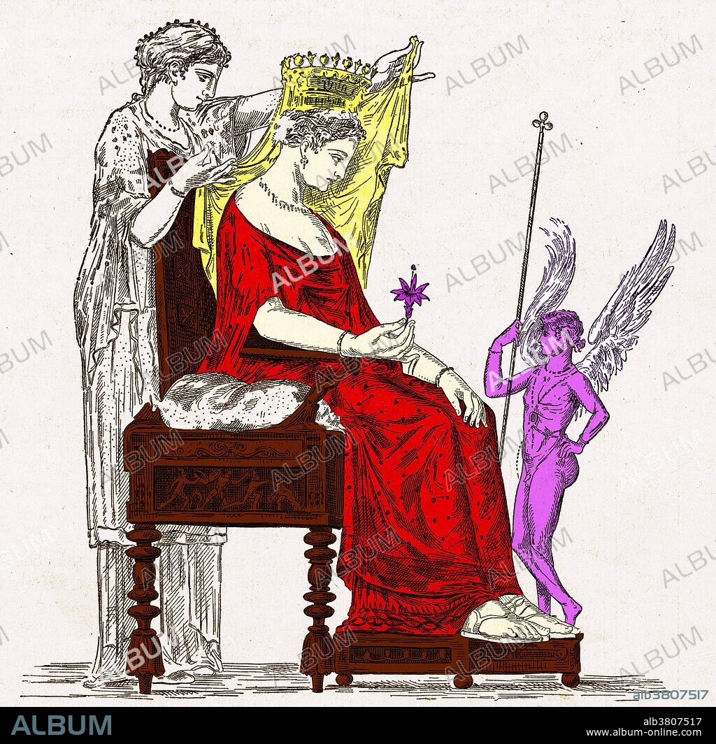 Venus, the Roman goddess of love, beauty and fertility with her winged son, Cupid. Venus is the Roman goddess of love, beauty, desire, sex, fertility, prosperity and victory. In Roman mythology, she was the mother of the Roman people through her son, Aeneas, who survived the fall of Troy and fled to Italy. Venus was central to many religious festivals, and was revered in Roman religion under numerous cult titles. The Romans adapted the myths and iconography of her Greek counterpart Aphrodite for Roman art and Latin literature. In the later classical tradition of the West, Venus becomes one of the most widely referenced deities of Greco-Roman mythology as the embodiment of love and sexuality. In myth, Venus-Aphrodite was born of sea-foam.